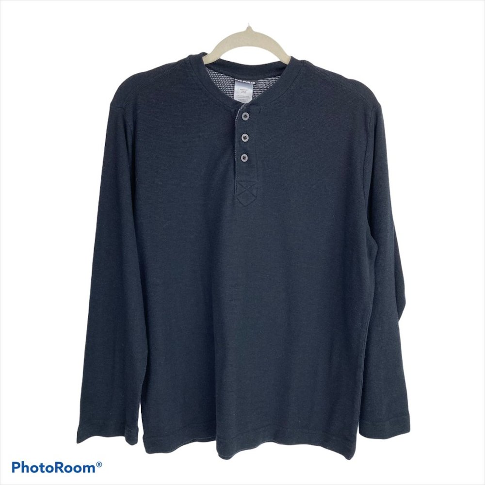 Joe Boxer Black Waffle Knit Sweater M